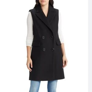 Sam Edelman Black Tailored Longline Vest size 10